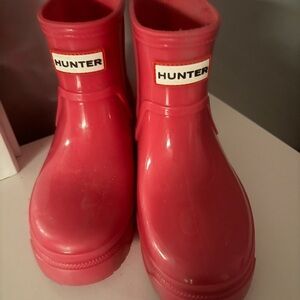 Hunter Kids Cherry Red Waterproof Rain Boots